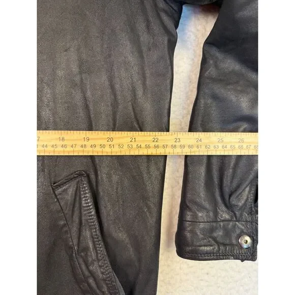 Johnston & Murphy Mens Double Collar Leather Jacket‎ Size 42 Two Tone